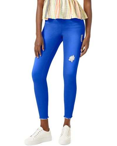 Hue Distressed Rayon jeggings - Blue