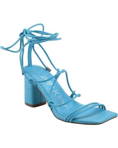 Calvin Klein Calista Lace-up Strappy Heels - Blue