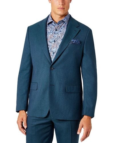 Tallia Vector Wool Classic Fit Two-button Blazer - Blue