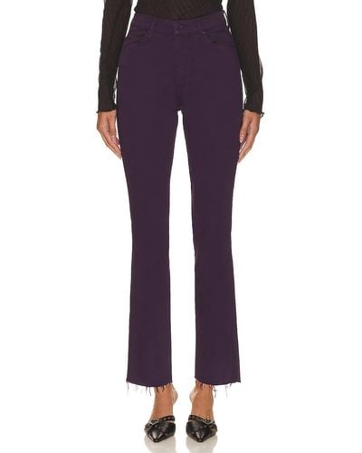 Mother High Waisted Rascal Ankle Fray Pants - Purple