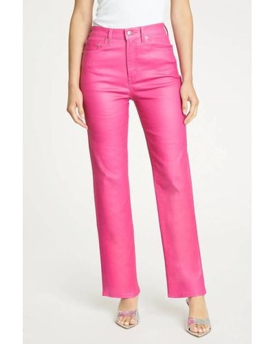 DAZE Sun High Rise Vintage Straight Jeans - Pink