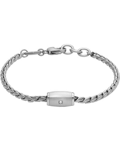 Fossil Fathers Day Stainless Steel Chain Bracelet - Metallic