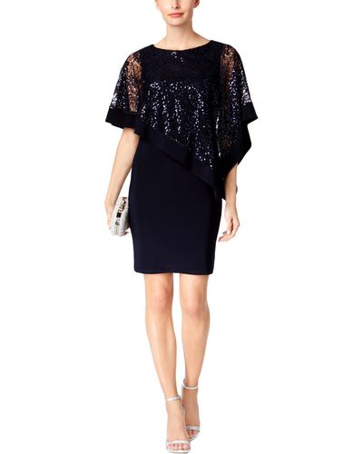 R & M Richards Sequined Lace Special Occasion Dress - Black