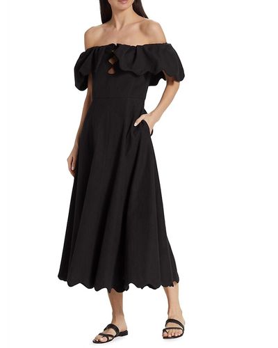 Sea Leona Strapless Off The Shoulder Midi Dress - Black
