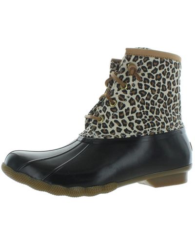Sperry Top Sider Saltwater Boot Ankle Zipper Rain Boots in Black Lyst