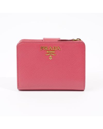 Prada Wallet Saffiano Leather - Pink