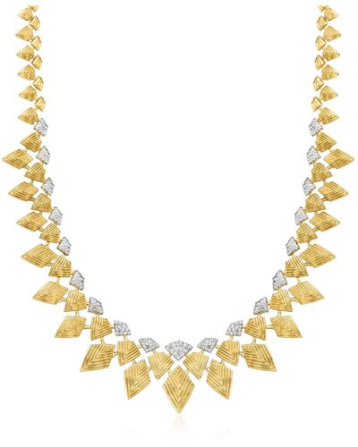 Ross-Simons Diamond Geometric Bib Necklace - Metallic