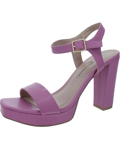 Chinese Laundry Faux Leather Square Toe Platform Sandals - Pink