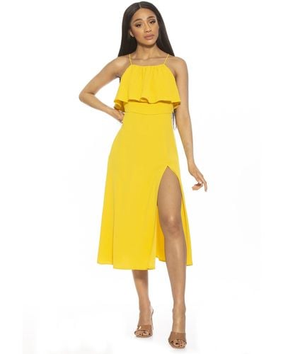 Alexia Admor Hailee Midi Dress - Yellow