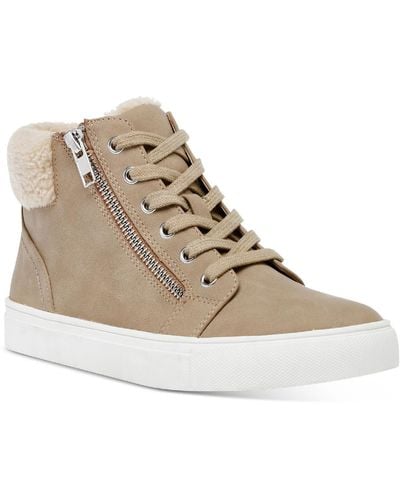 Dolce Vita Anjel Faux Leather High Top Casual And Fashion Sneakers - Natural