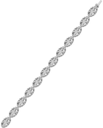 Piero Milano 18k White Gold Diamond 3.98ct. Tw. Tennis Bracelet Brdi-109186-18 - Metallic