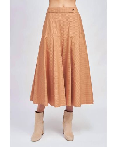 En Saison Quinby Poplin Flare Skirt - Orange