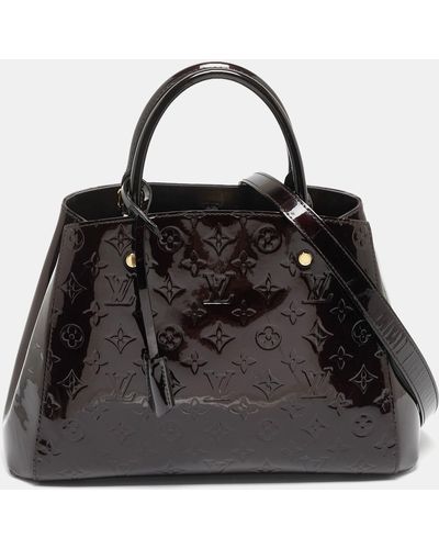 Louis Vuitton Amarante Monogram Vernis Montaigne Mm Bag - Black