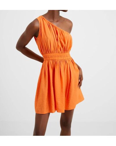 French Connection Faron Drape One Shoulder Mini Dress - Orange