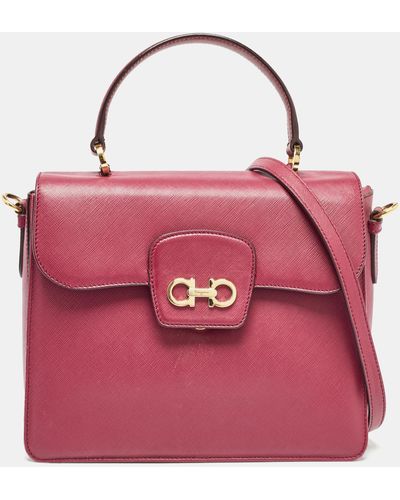 Ferragamo Leather Kelly Top Handle Bag - Pink