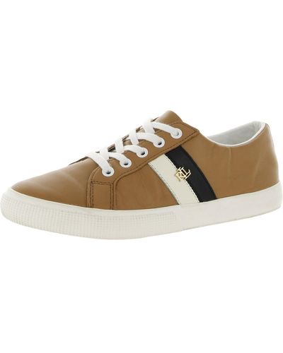 Lauren by Ralph Lauren Janson Leather Lifestyle Casual And Fashion Sneakers - Brown