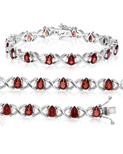 Vir Jewels Sterling Silver Garnet Bracelet (4.80 Ct) - Red