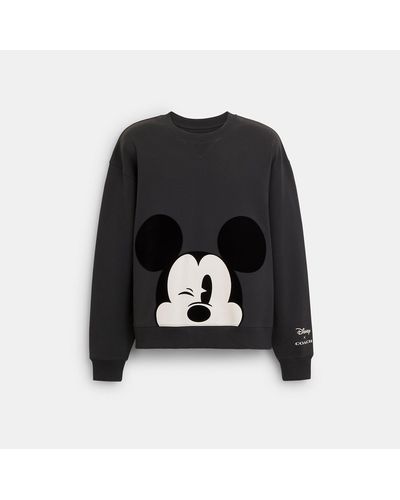 COACH Disney X Coach Wink Mickey Mouse Crewneck Sweatshirt - Black