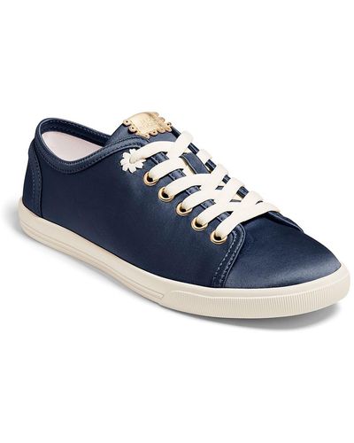Jack Rogers Lia Satin Lace-up Casual And Fashion Sneakers - Blue