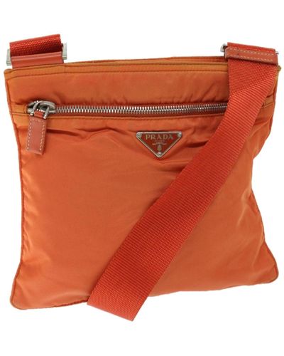 Prada Tessuto Synthetic Shoulder Bag (pre-owned) - Orange