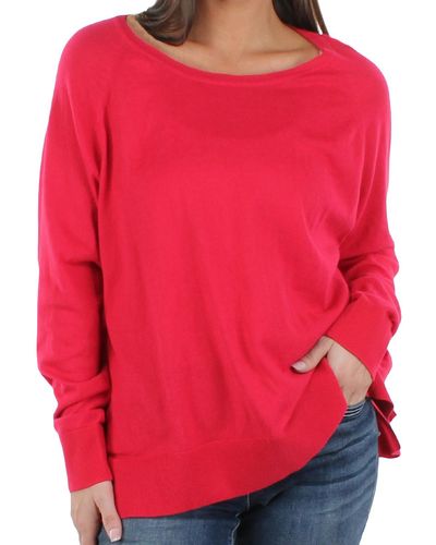 Liverpool Jeans Company Organic Cotton Ribbed Trim Sweater - Red