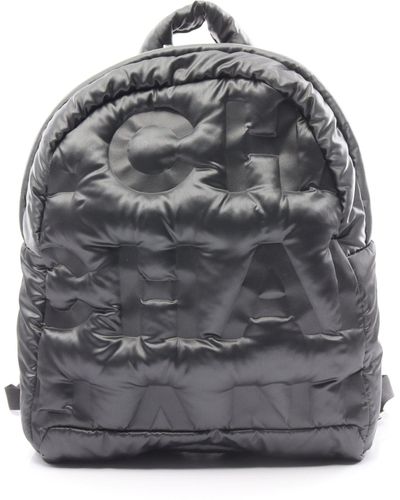 Chanel Dudone Backpack Rucksack Nylon Dark Silver Hardware - Gray