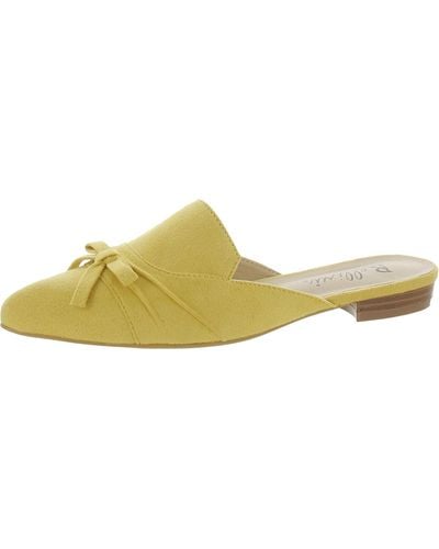 Bellini Flick Faux Suede Pointed Toe Mules - Yellow