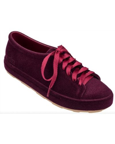 Melissa Be Flocked Lace-up Sneaker - Red