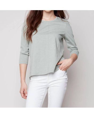 Charlie b 3/4 Sleeve Top - Gray