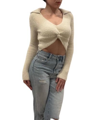 Sage the Label Lexi Twisted Sweater - Natural