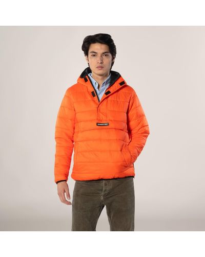 Members Only Popover Puffer Jacket - Orange