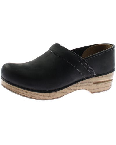 Dansko Professional Oiled Leather Slip On Mules - Black