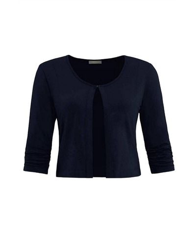 Dolcezza Basic Essential Front Tie Cardigan - Blue