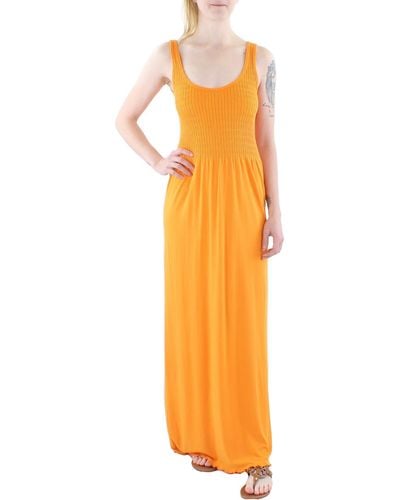 DKNY Summer Slub Maxi Dress - Orange