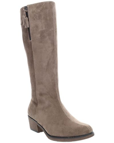 Propet Rider Suede Tall Mid-calf Boots - Brown