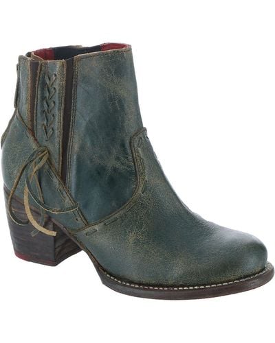 Bed Stu Celestine Zip Closure Casual Bootie Ankle Boots - Green