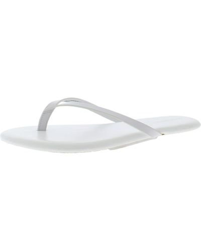 206 Collective Leather Slip On Thong Sandals - White