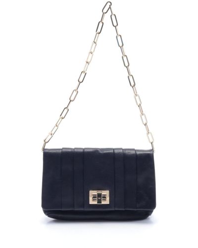 Anya Hindmarch Chain Shoulder Bag Leather Navy - Blue