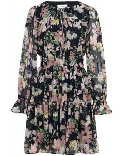 Lucy Paris Garner Floral Long Sleeve Dress - Black
