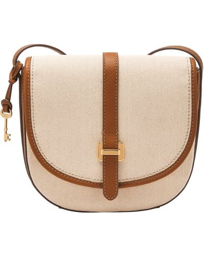 Fossil Emery Cotton And Linen Crossbody - Natural