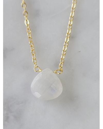 A Blonde and Her Bag Stephanie Delicate Drop Necklace - Metallic