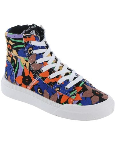 Roxy Rae Mid Canvas Casual High-top Sneakers - Blue