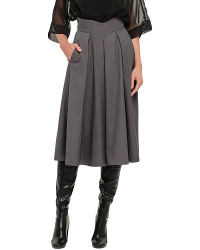 BGL Wool-blend Midi Skirt - Gray