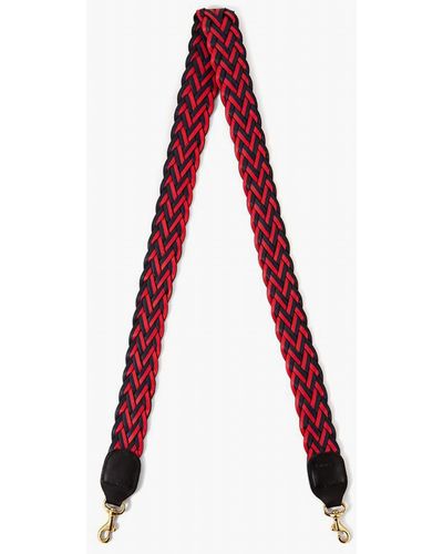 Clare V. Belted Braided Webbing Crossbody Strap In Red/navy