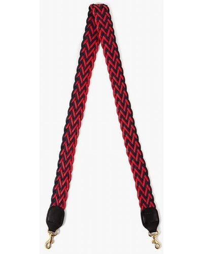 Clare V. Belted Braided Webbing Crossbody Strap - Red