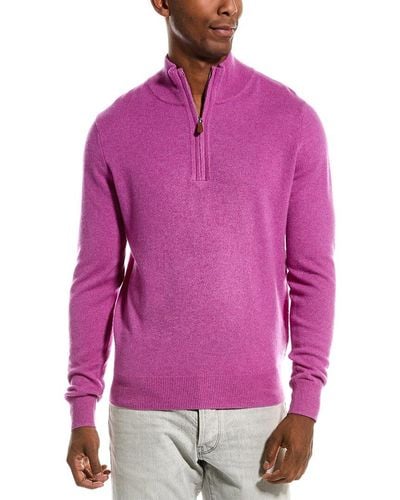 Kier + J Kier + J 1/4-zip Cashmere Sweater - Purple