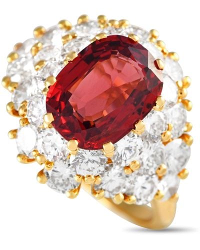 Tiffany & Co. 18k Yellow 3.01ct Diamond And Burmese Spinel Ring Ti10-032824 - Red