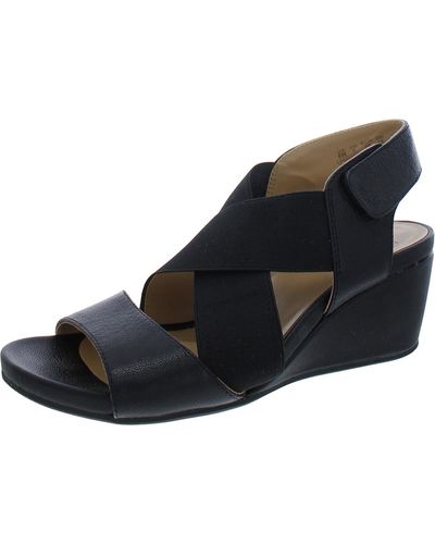Naturalizer Cleo Leather Strappy Wedge Sandals - Blue