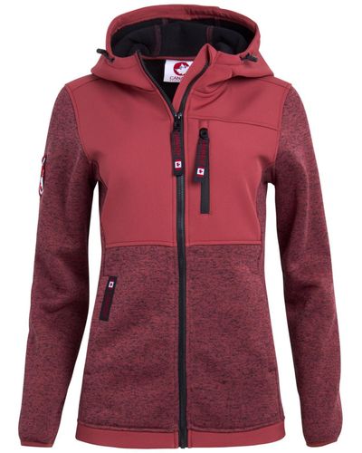 canada weather gear Olcw864ec Fleece Lightweight Fleece Jacket - Red