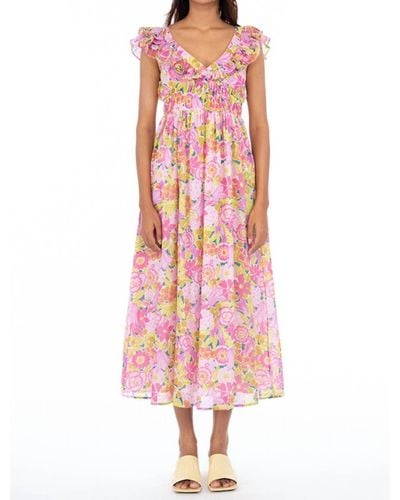 brand: Banjanan Maya Dress In Bloomsbury Crocus - Pink
